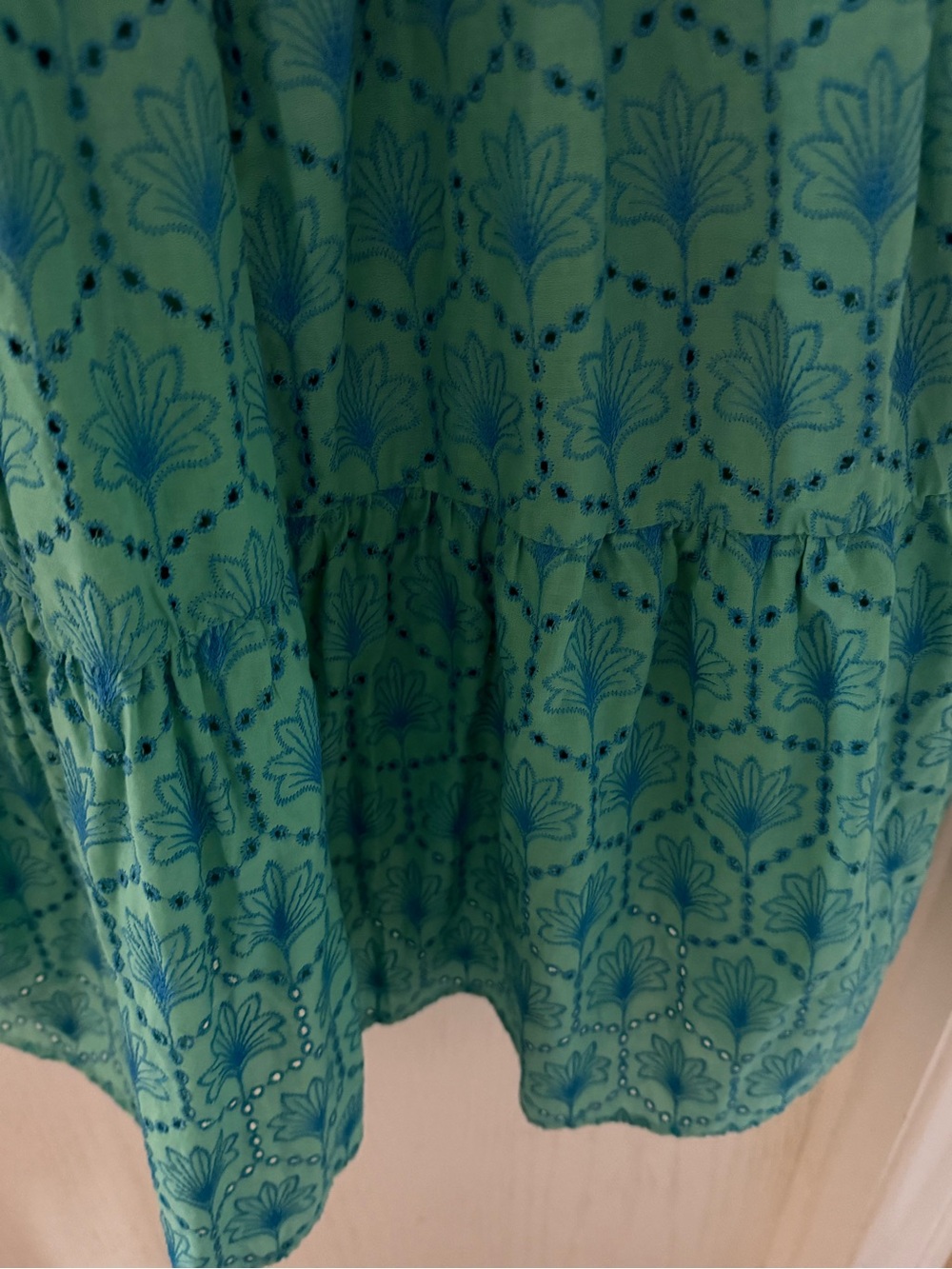 Umgee Teal Eyelet Midi Dress
